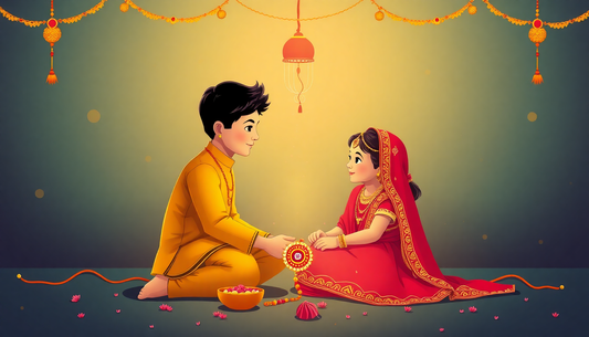generate rakshabandhan image to show brother and little sister bond