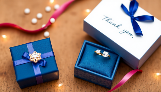 minimal demi fine rings gift boxes and glimii thank you card