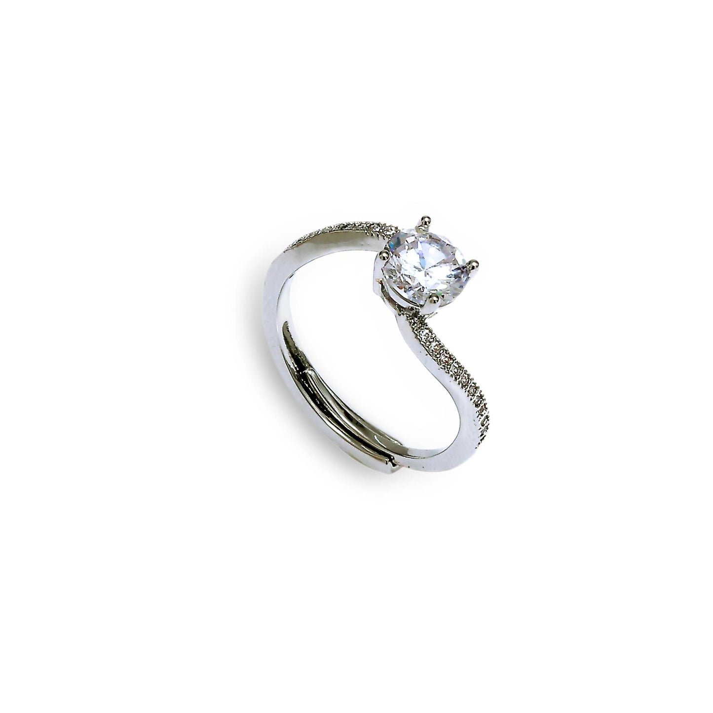 Glimii dainty promise ring for her with a sparkling round center stone and delicate band