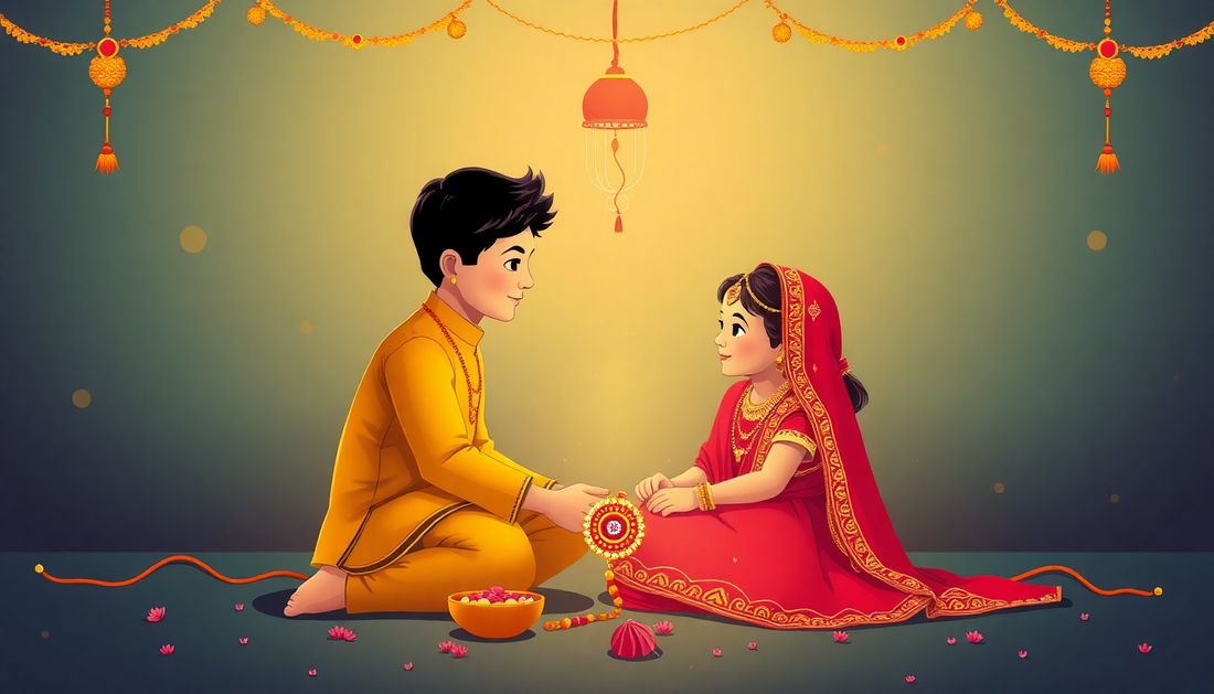 generate rakshabandhan image to show brother and little sister bond