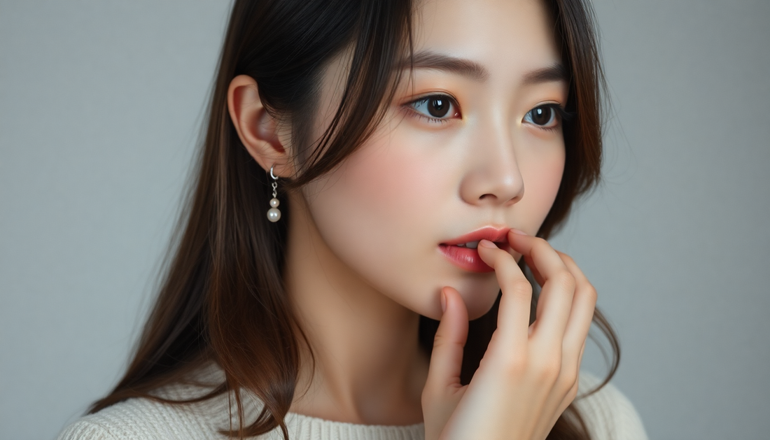 image that korean girl wearing minimal dainty demi fine jewellery