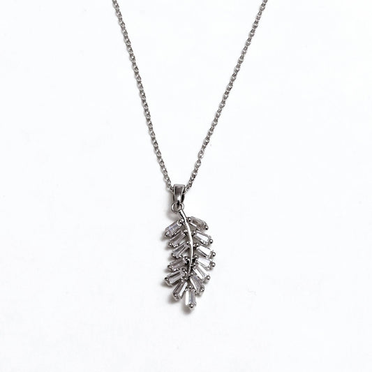 Glimii stainless steel dainty necklace with a delicate leaf pendant on a fine chain